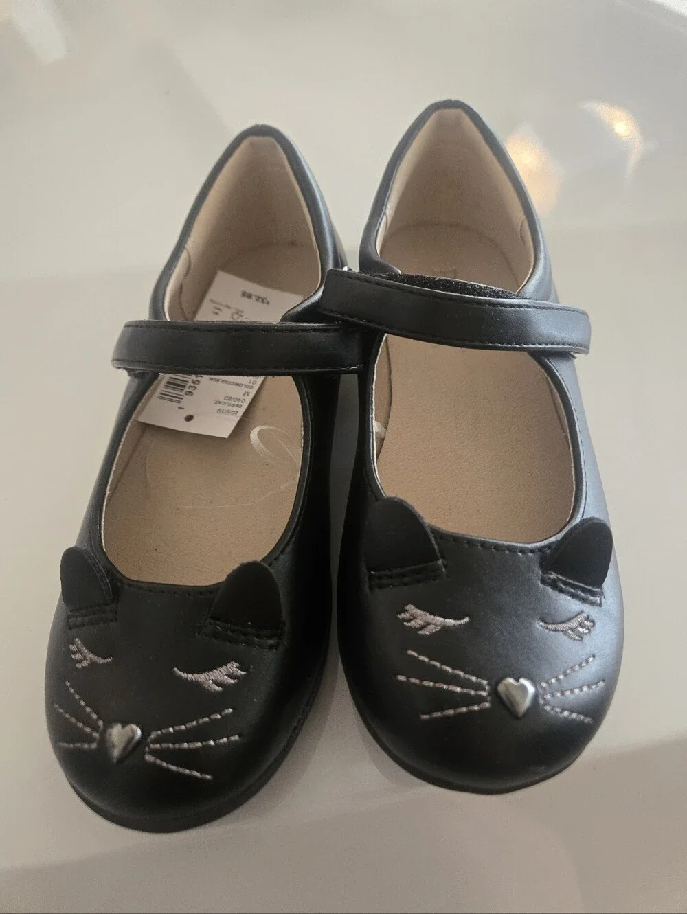 NWT girls Black Dress Shoes With Velcro